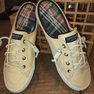 Sperry Yellow Flats & Loafers with Slip-On Style and Rubber Sole